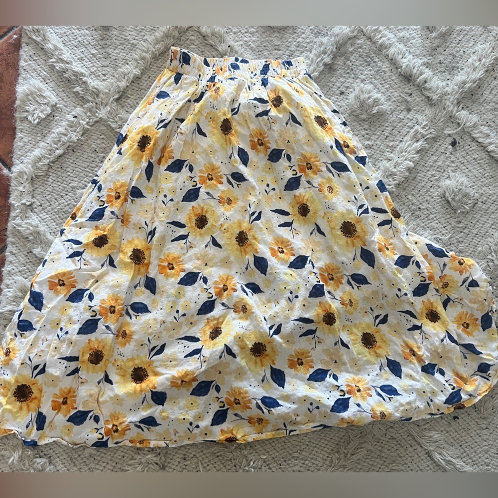 Sunflower midi A line skirt